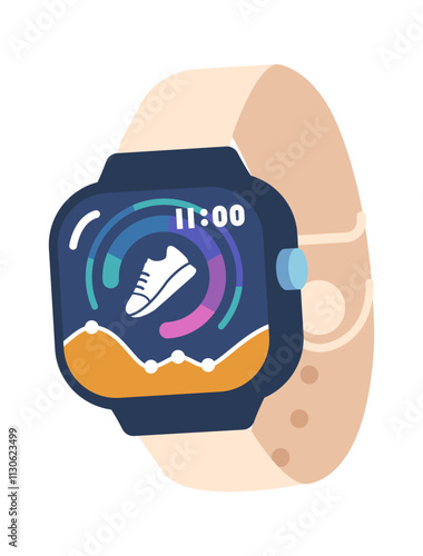 Smartwatch with step counter app