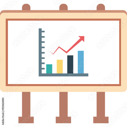 Presentation board  vector icon with an isolated background 