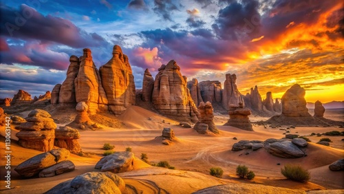 Surreal Sahara Desert Rock Formations: Tchirozerine, Niger - Agadez Landscape Photography photo