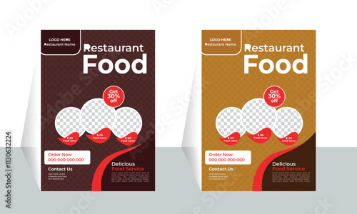 Modern food and restaurant flyer design template.