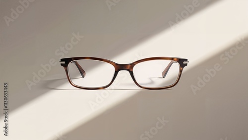 Occhiali da vista su sfondo neutro 