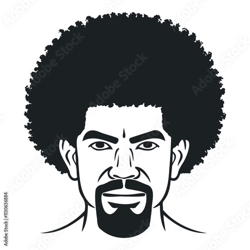 African Men Vector, Afro Men, Black Man Vector, African American Black African American afro male face, curls hair style Black men Silhouettes photo