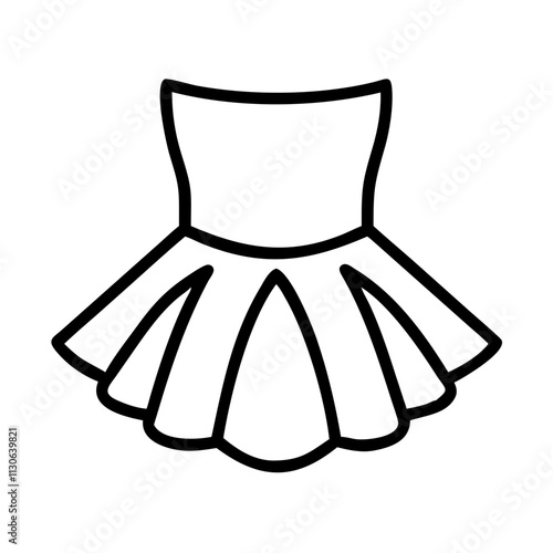ballet tutu icon, dance day line art, dance icon - simple black line art icon of ballet tutu, for dance day celebrations. dancer vector art.