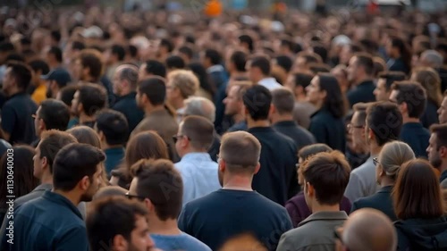 Wallpaper Mural A respectful blurred crowd observing a minutes silence Torontodigital.ca