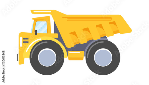 Dump truck heavy machinery vector illustration