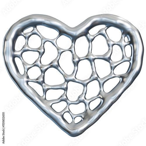 3d rendering abstract heart shape, happy valentine's concept.