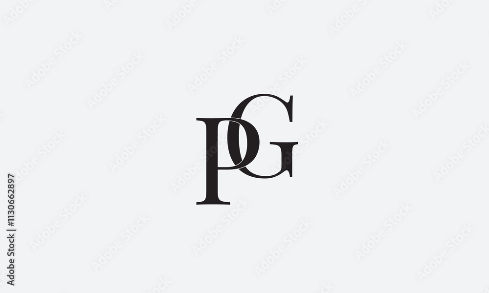 Obraz premium PG, GP, P, G Abstract Letters Logo Monogram