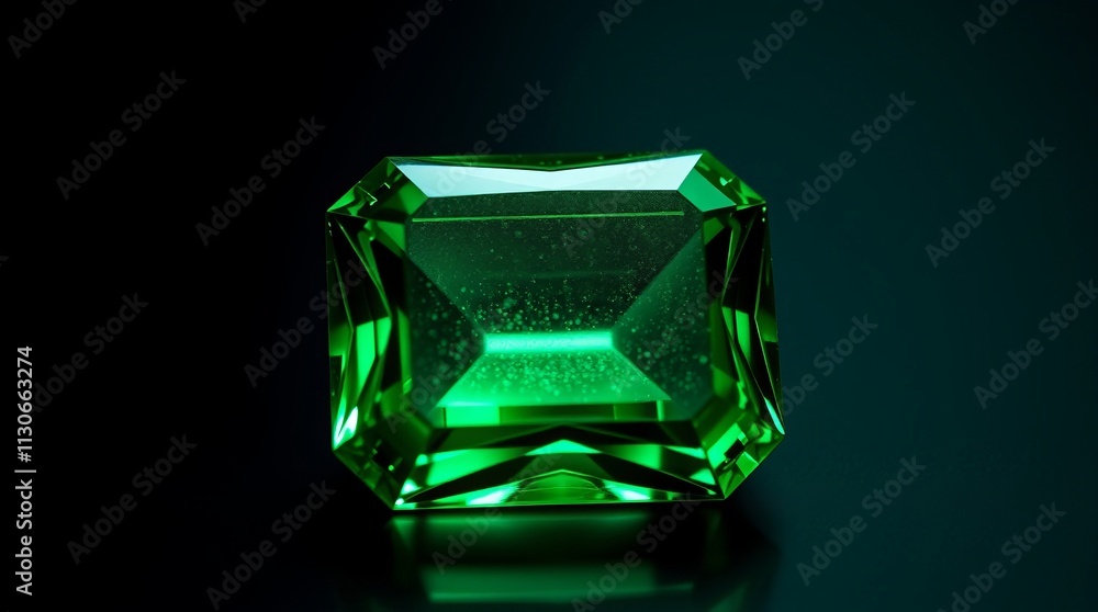 Fototapeta premium Emerald cut on black background