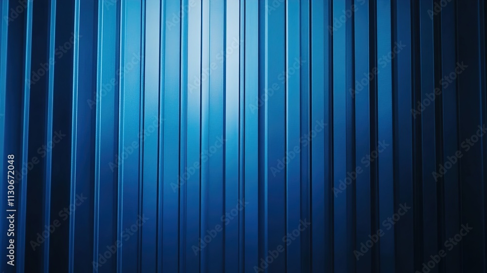 Fototapeta premium Dramatic blue curtain background with spotlight effect