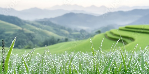 Tranquil Rice Terraces: Dew...