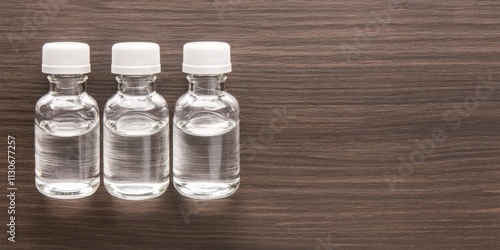 Three Clear Glass Vials on ...