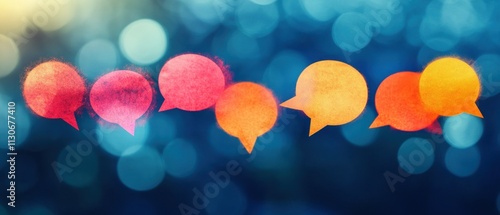 Customer Feedback Sessions A softly lit feedback session with glowing comments