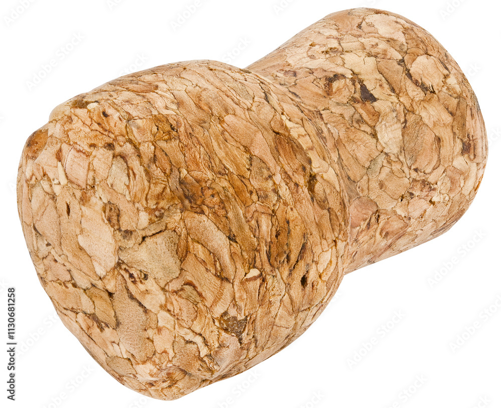Fototapeta premium Wine bottle cork isolated on a transparent background. Completely in focus.