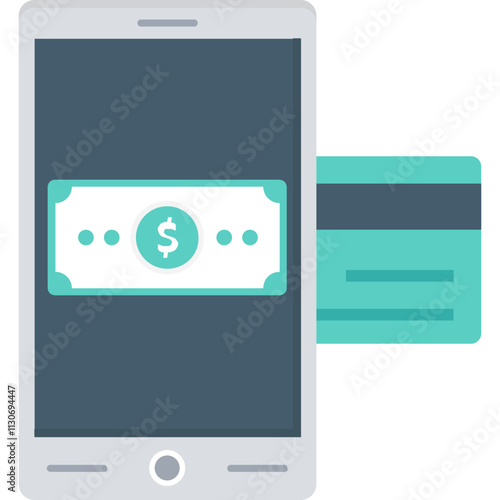 Mobile Banking  vector icon with an isolated background 