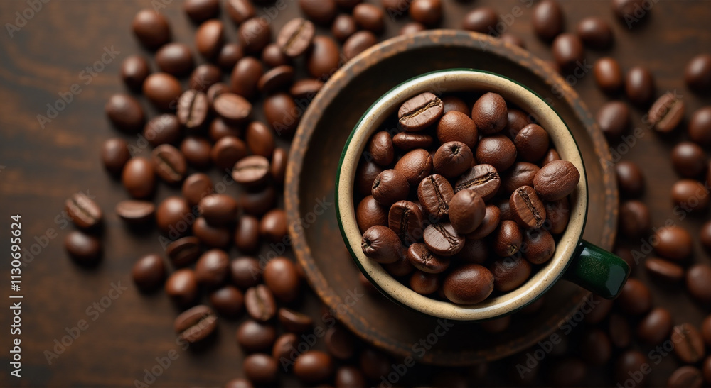 Fototapeta premium coffee beans in a bowl