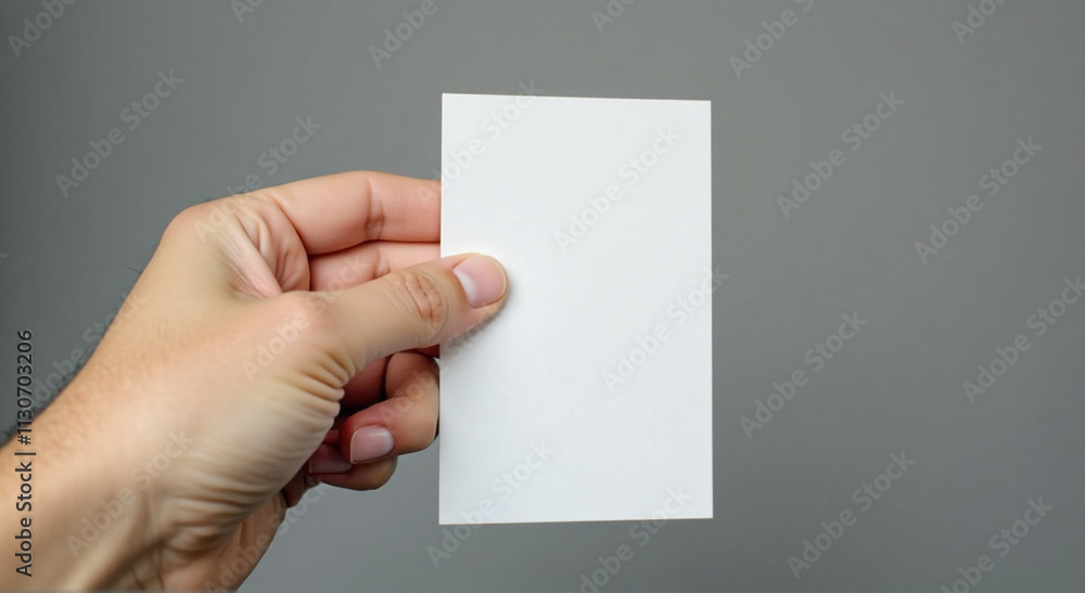 Fototapeta premium hand holding blank business card