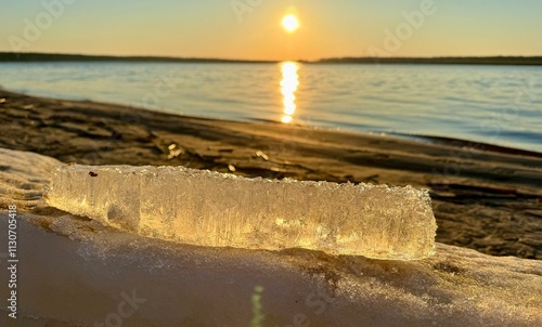 view of the river at sunset photo