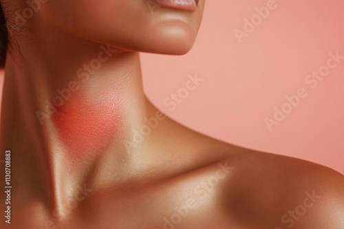 Wallpaper Mural Close-up view of a woman neck with soft lighting and warm tones. Generative AI Torontodigital.ca