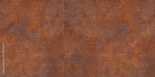 Panoramic grunge rusted metal texture, rust and oxidized metal background. Old metal iron panel.