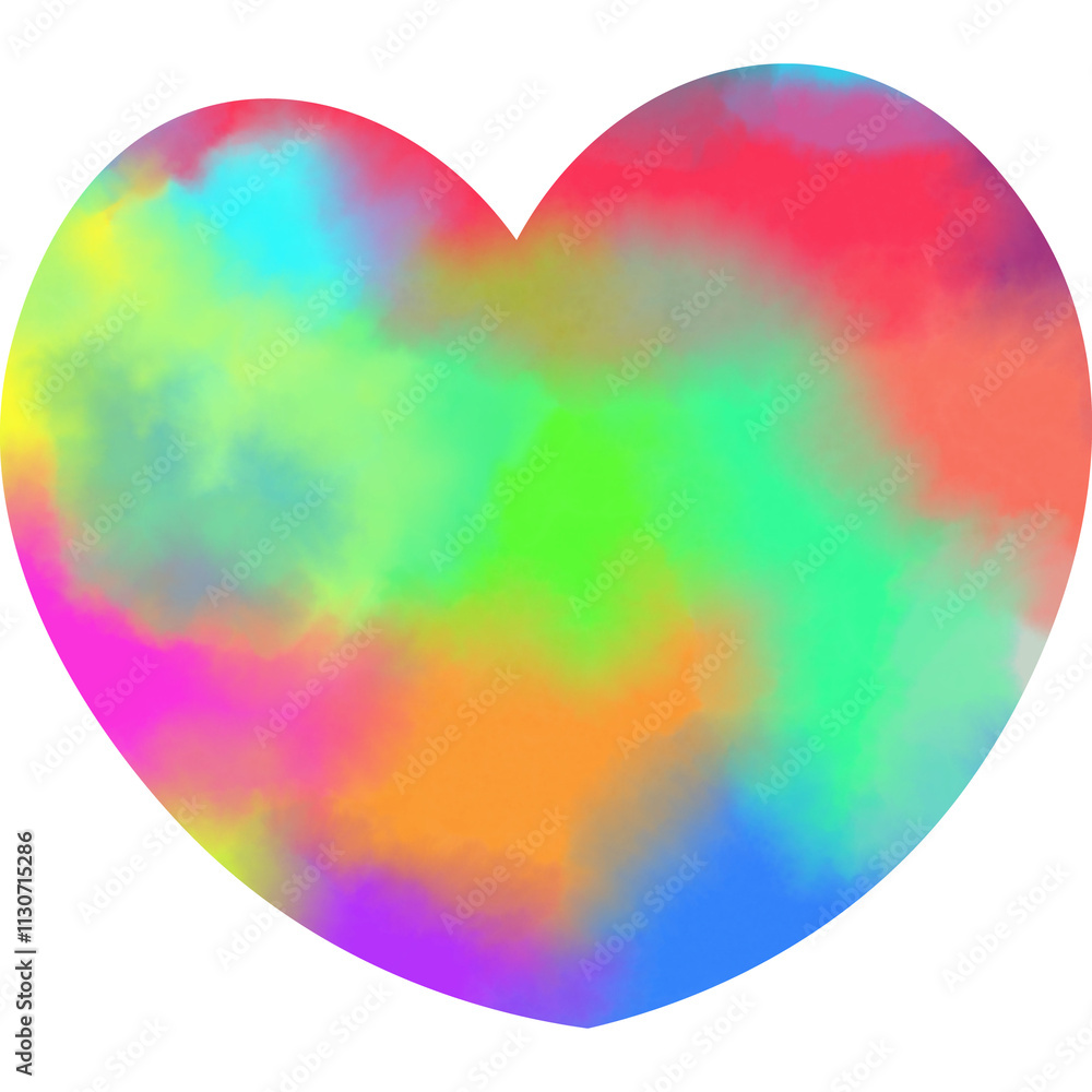 Clip art of image of heart icon with beautiful watercolor pattern Clip art of image of heart icon with beautiful watercolor pattern