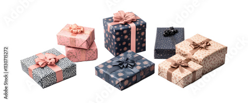 Charming array of Christmas presents in different sizes and shapes, embodying the joy of festive gifting and celebrations.