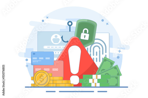 internet hacker attack and personal data security concept. Computer security technology. Anonymous hackers attack computers. Hackers steal personal data. Vector illustration on the background.