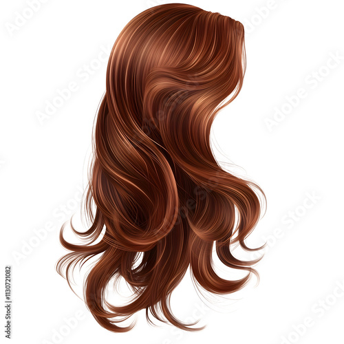 Stunning clip art showcasing brown wavy hair style, suitable for beauty and fashion design projects.