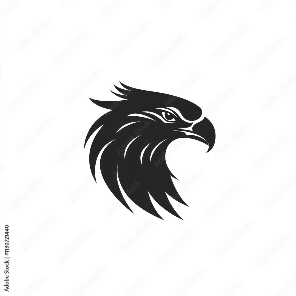 Obraz premium Black and white eagle head logo design.