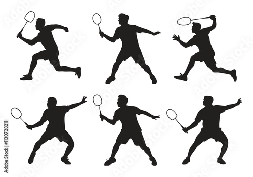 silhouette of a child playing badminton