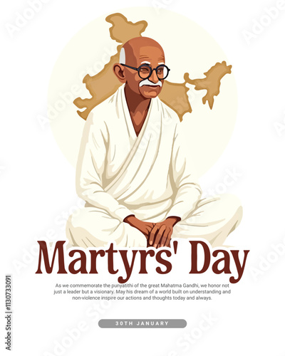 Mahatma Gandhi punyatithi 30 january social media post banner template photo