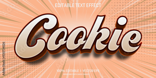  cookie vector 3d text effect with modern style design