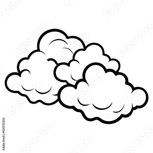 Free Manga-Style Cloud & Special Effects Line Art Vectors | Sketch & White Background