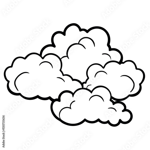 Free Manga-Style Cloud & Special Effects Line Art Vectors | Sketch & White Background