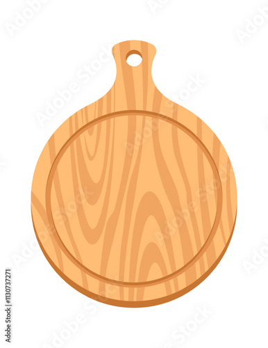 Serving cutting wooden board vector illustration