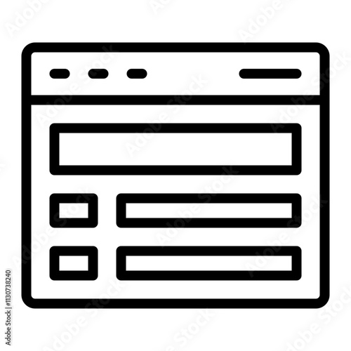 Web Form Vector Line Icon Design