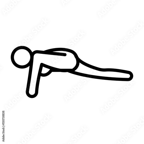 Lizard Pose (Utthan Pristhasana) Vector Line Icon Design photo