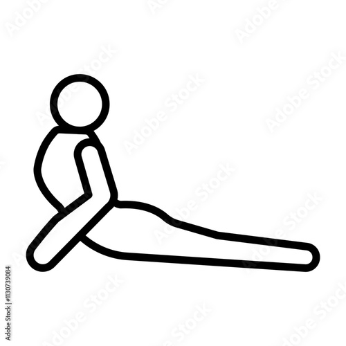 Fish Pose (Matsyasana) Vector Line Icon Design photo