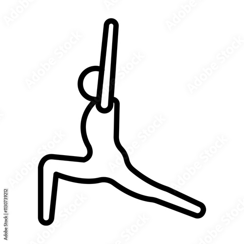 Low Lunge (Anjaneyasana) Vector Line Icon Design