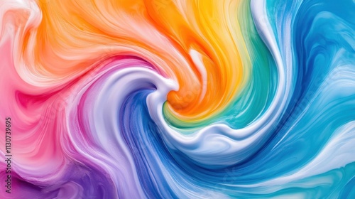 Abstract Swirling Rainbow of Colors