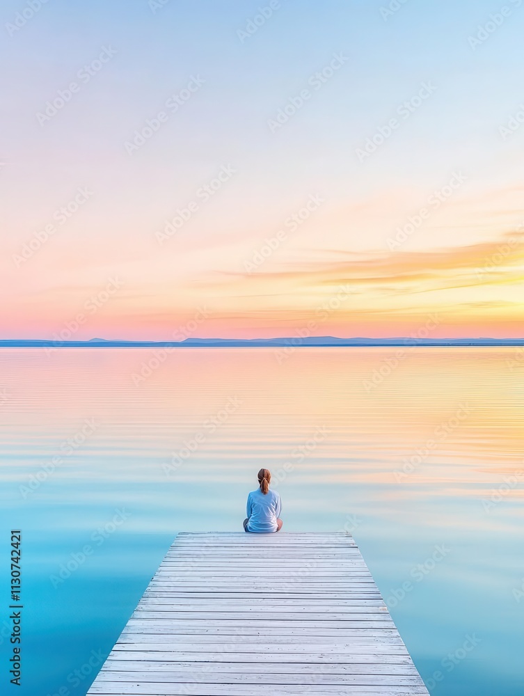 Fototapeta premium A calm lake at sunset