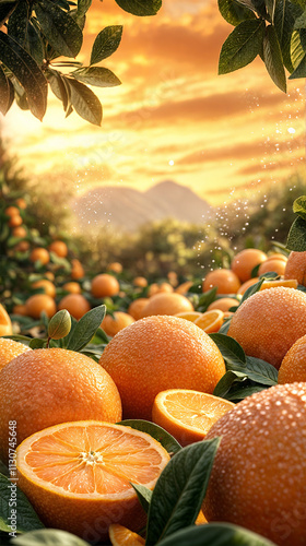 みかん畑(縦) Orange grove  Generative AI