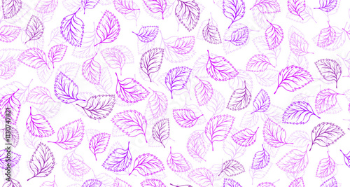 Violet purple leaves seamless pattern