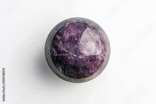 Crystalline Purpurite Mineral against Pure White Background photo