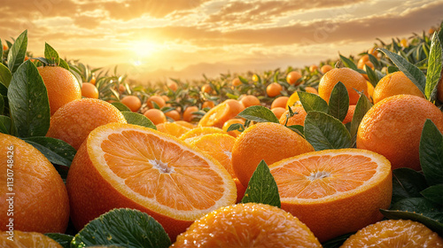 みかん畑(横) Orange grove  Generative AI