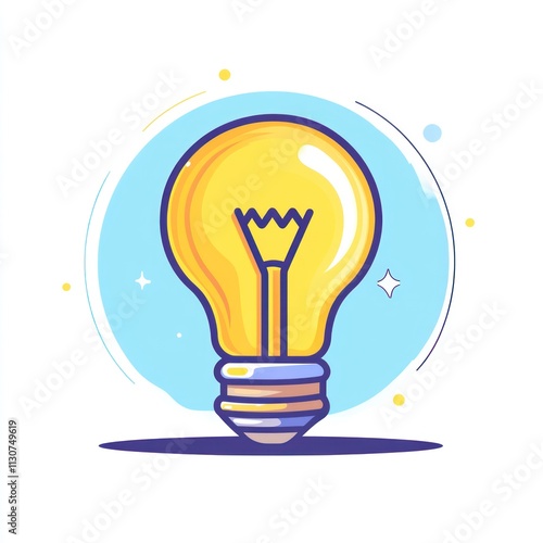 Glowing lightbulb illustration, idea, innovation concept.