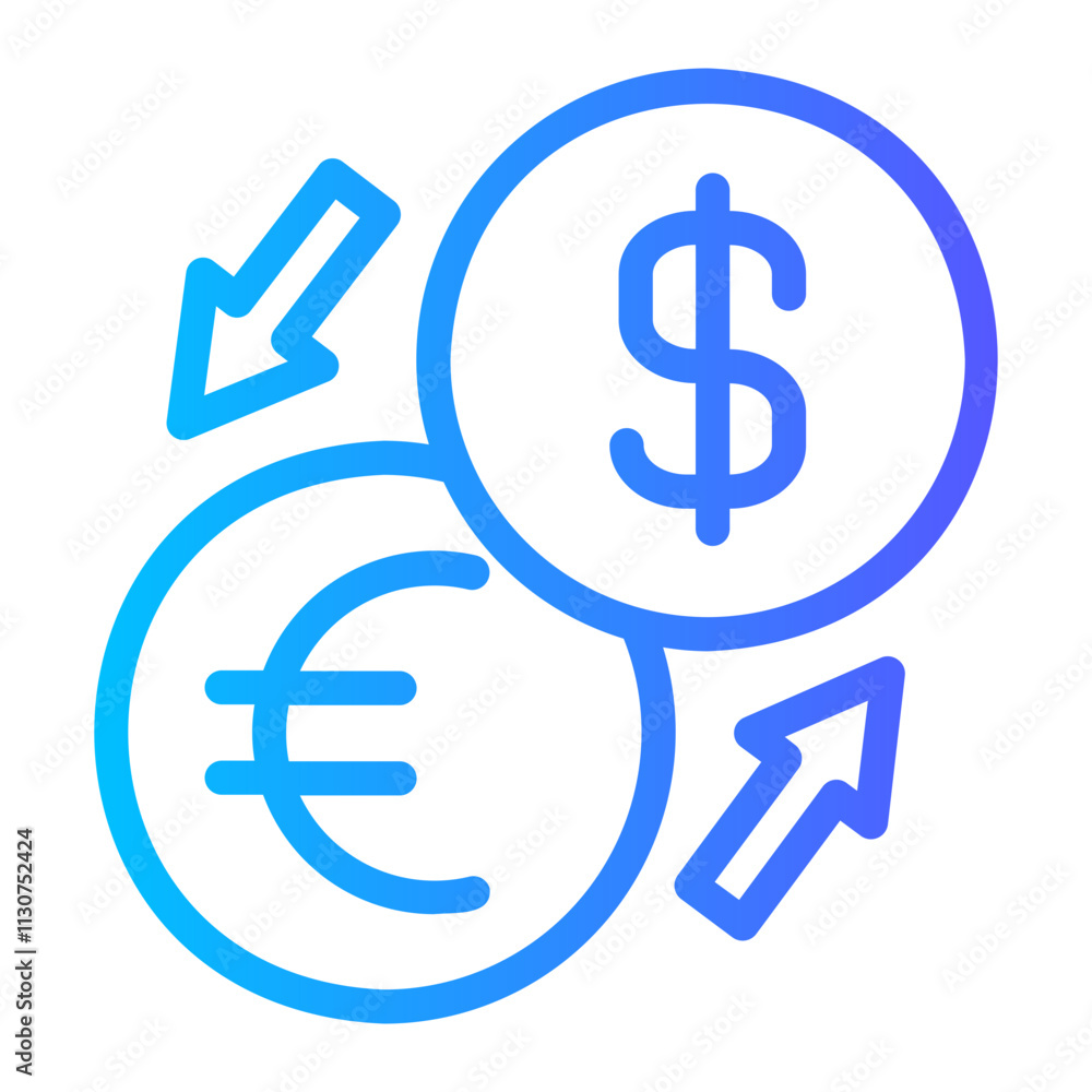 Obraz premium Currency Exchange gradient icon