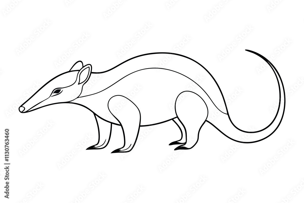 Obraz premium Line Drawing of Anteater - Elegant Line Art Vector Design