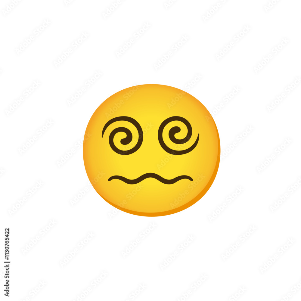 Fototapeta premium Face with Spiral Eyes Emoji