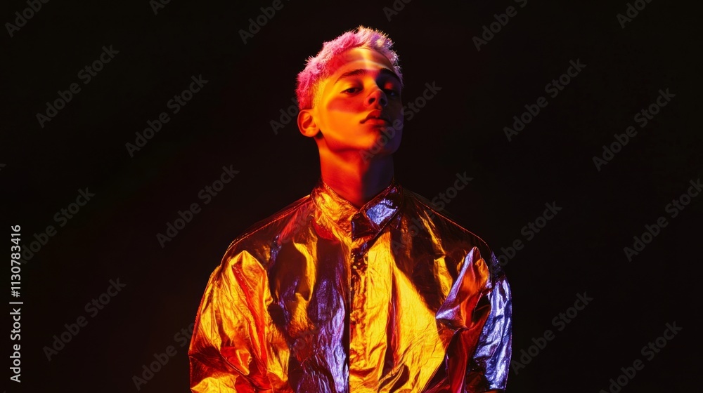 Stylish y2k foil shirt fashion