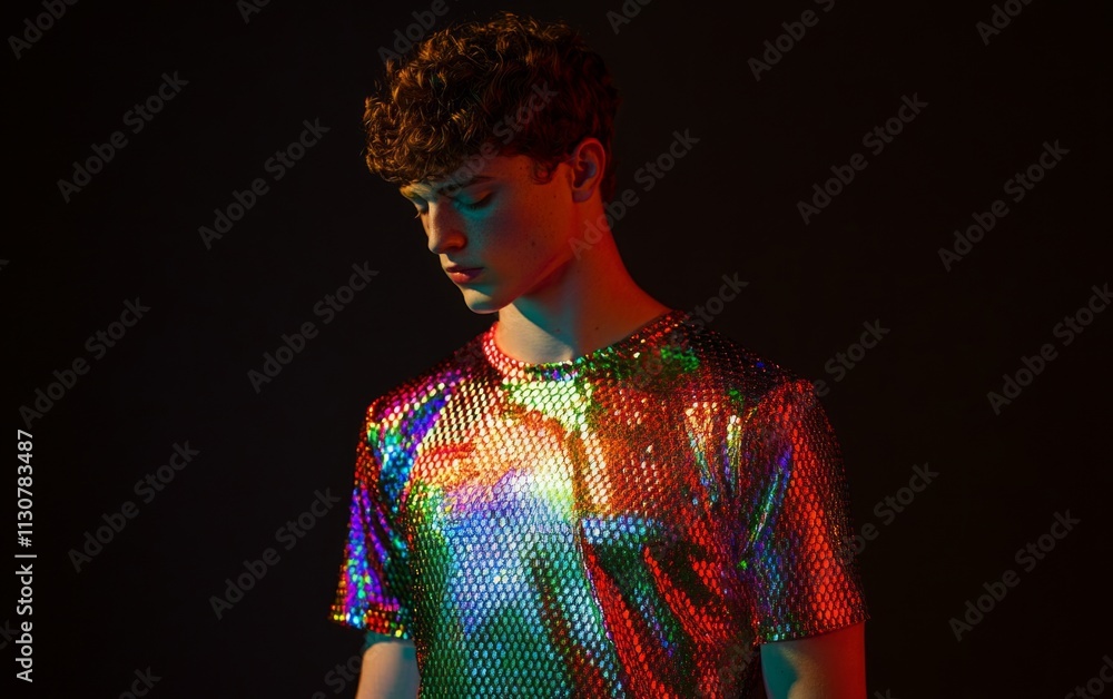 Chic y2k hologram outfit